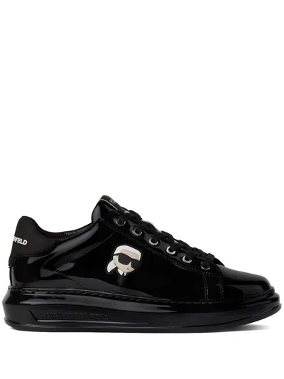 Karl Lagerfeld Ikonik Nft Kapri Leather Sneakers In 黑色