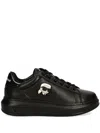 Karl Lagerfeld Ikonik Nft Kapri Leather Sneakers In Black