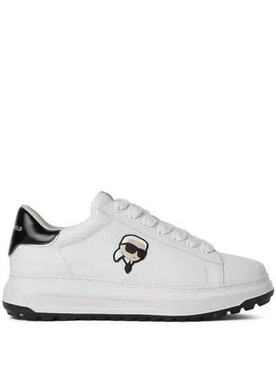 Karl Lagerfeld Ikonik Nft Kapri Leather Sneakers In Weiss