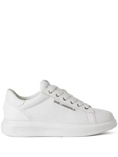 Karl Lagerfeld Ikonik Nft Kapri Leather Sneakers In White
