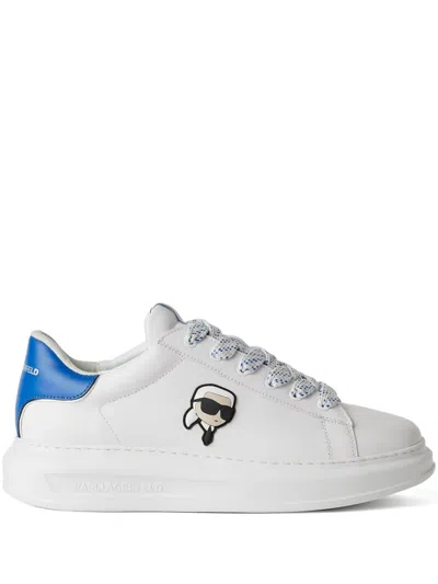 Karl Lagerfeld Ikonik Nft Kapri Leather Sneakers In White