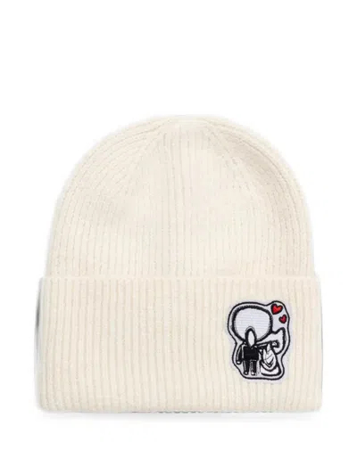 Karl Lagerfeld Ikonik Patch Beanie Hat In Brown
