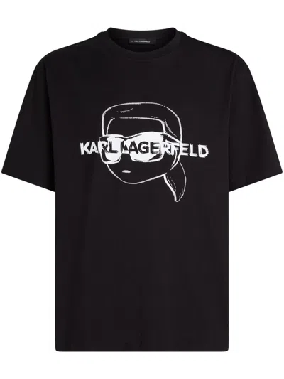 Karl Lagerfeld Ikonik Patch T-shirt In 黑色