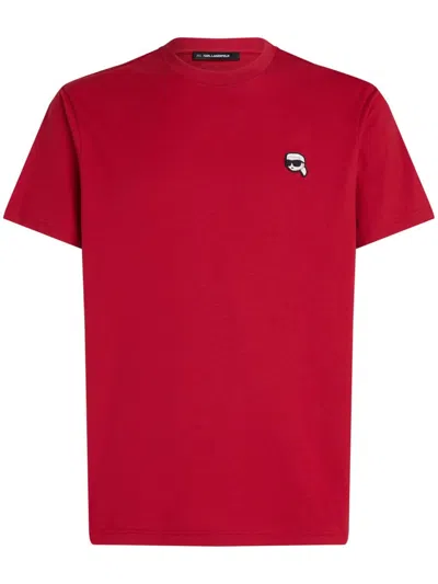 Karl Lagerfeld Ikonik Patch T-shirt In Red