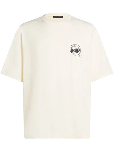 Karl Lagerfeld Ikonik Patch T-shirt In White