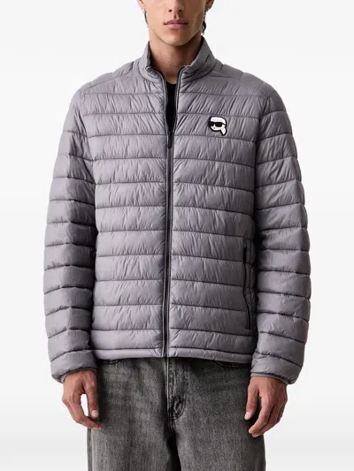 Karl Lagerfeld Ikonik Quilted Jacket In Gray