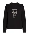 Karl Lagerfeld Ikon Rhinestone Karl & Choupette T-shirt In Black