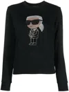 Karl Lagerfeld Ikonik Rhinestone-embellished Jumper In Black