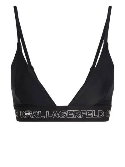 Karl Lagerfeld Ikonik 2.0 Bikini Top In Black