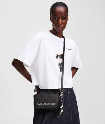 Karl Lagerfeld Ikon Monogram Kameratasche In Black