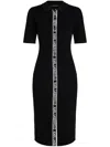 Karl Lagerfeld Karl Logo Tape Knit Dress In Black