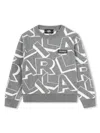 Karl Lagerfeld Cotton Blend Knit Sweater In Grey