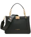 Karl Lagerfeld Ivette Small Leather Satchel In Blk,gold