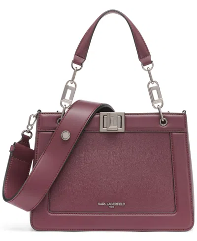 Karl Lagerfeld Ivette Zip Top Satchel Bag In Purple