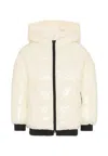Karl Lagerfeld Ivory Down Jacket For Girl With Logo In White