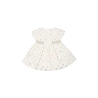 Karl Lagerfeld Ivory Dress For Baby Girl With Logo