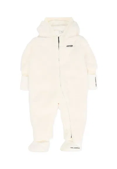 KARL LAGERFELD IVORY SNOWSUIT FOR BOY WITH LOGO