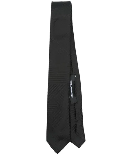 Karl Lagerfeld Jacquard-patterned Tie In Black