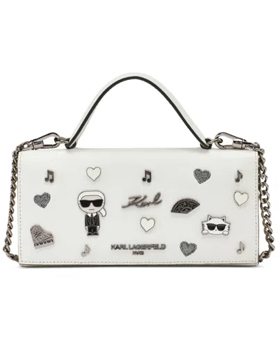 Karl Lagerfeld Jacqueline Small Crossbody Wallet In White