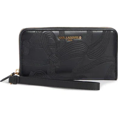 Karl Lagerfeld Jaqueline Continental Wallet In Black