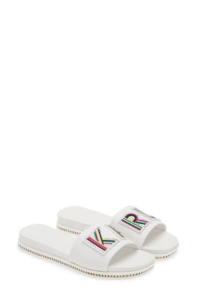 Karl Lagerfeld Jaxine Slide Sandal In Bright White