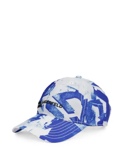Karl Lagerfeld Jeans Abstract-print Logo-patch Baseball Cap In Multi