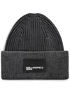 Karl Lagerfeld Jeans Acid Beanie In Grey