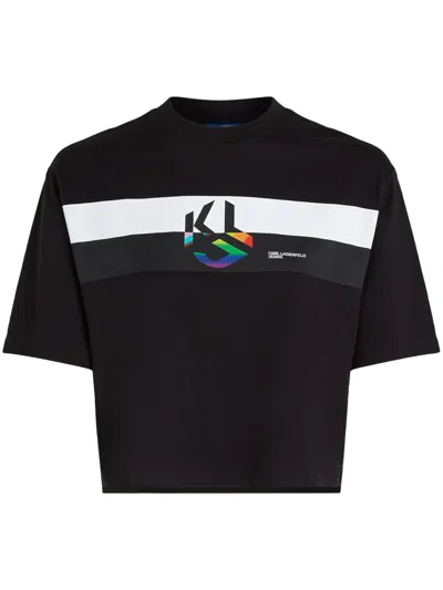 Karl Lagerfeld Jeans All Love Cropped T-shirt In Black