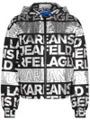 Karl Lagerfeld Jeans All-over Logo-print Jacket In Black