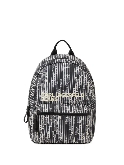 Karl Lagerfeld Jeans All-over Print Backpack In Black