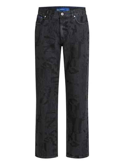 Karl Lagerfeld Jeans All-over-print Jeans In Blue