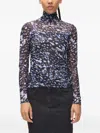 Karl Lagerfeld Jeans All-over-print Mesh Top In White