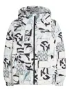 Karl Lagerfeld Jeans All-over Print Puffer Jacket In White