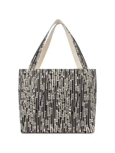 Karl Lagerfeld Jeans All-over Print Reversible Shopper Shoulder Bag In Gray