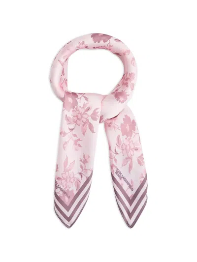 Karl Lagerfeld Jeans Allover Floral Print Bandana Scarf In Pink