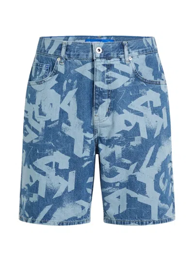 Karl Lagerfeld Jeans All-over Print Shorts In Blue