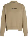 Karl Lagerfeld Jeans Asymmetric Mock-neck Sweatshirt In Neutrals