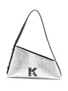 Karl Lagerfeld Jeans Asymmetric Shoulder Bag In Silver