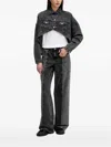 Karl Lagerfeld Jeans Asymmetrical Cropp Denim Jacket In Black