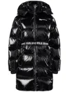 Karl Lagerfeld Jeans Belted Puffer Coat In Black
