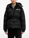Karl Lagerfeld Jeans Belted Puffer Jacket In Blue