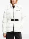 Karl Lagerfeld Jeans Belted Puffer Jacket In White