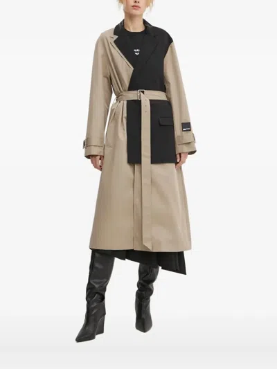 Karl Lagerfeld Jeans Belted Trench Coat In Neutral