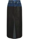 Karl Lagerfeld Jeans Blocked Denim Skirt In Blue