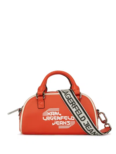 Karl Lagerfeld Jeans Bowling Cross Body Bag In Orange