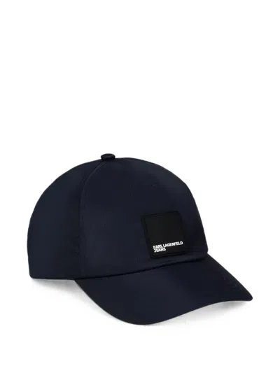 Karl Lagerfeld Jeans Box Logo Cap In Blue