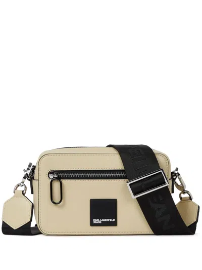 Karl Lagerfeld Jeans Box Logo Cross Body Bag In Neutrals