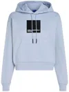 Karl Lagerfeld Jeans Box Logo Patch Hoodie In Blue