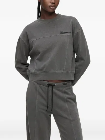 Karl Lagerfeld Jeans Ausgeblichenes Sweatshirt In Green