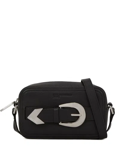 Karl Lagerfeld Jeans Buckle-detail Crossbody Bag In Black